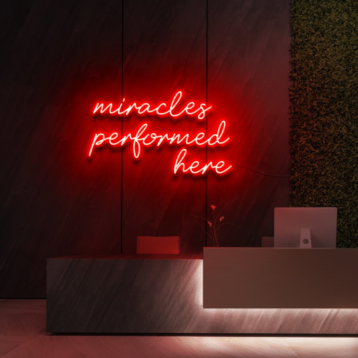 "Miracles Performed Here" Neon Sign for Beauty & Cosmetic Studios