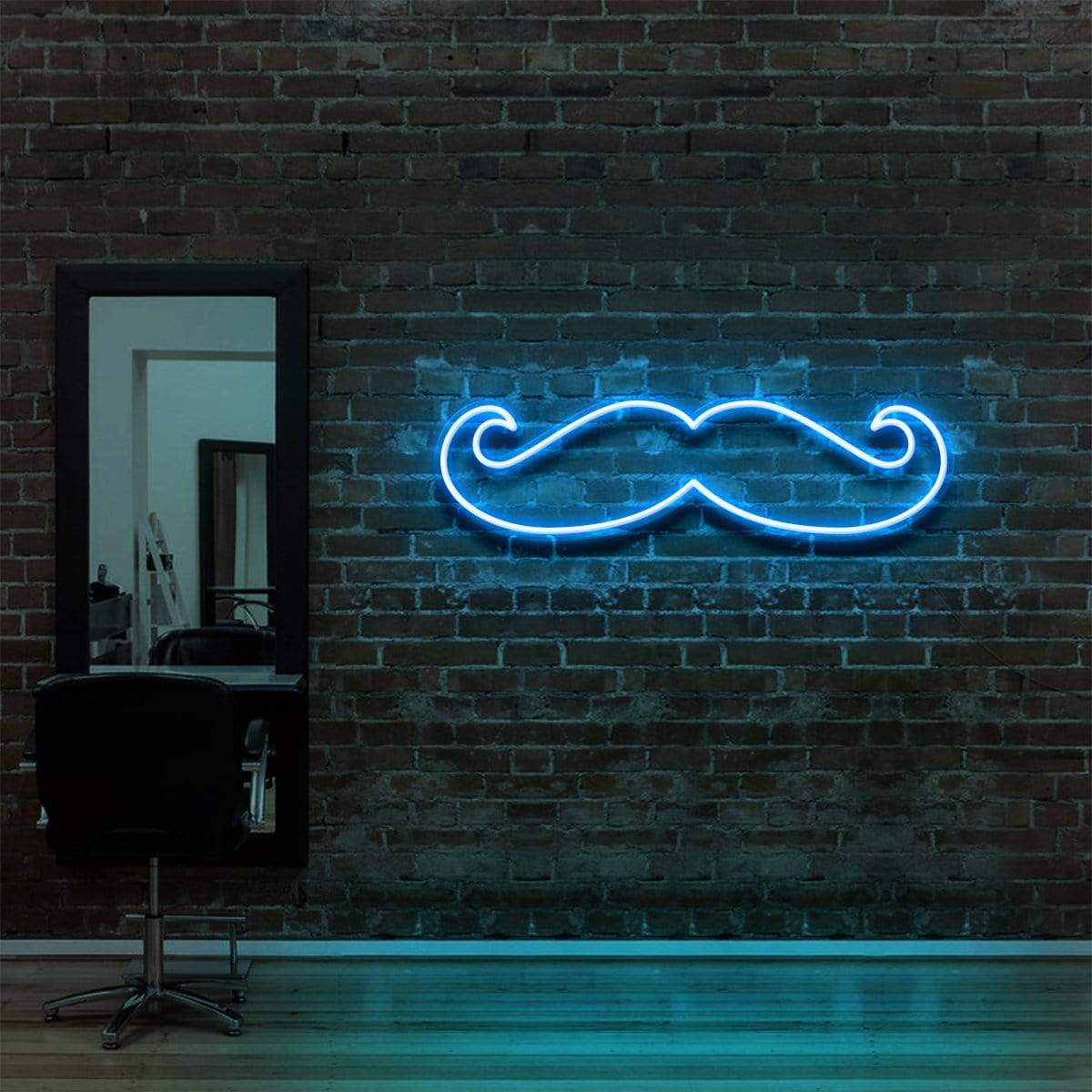 "Moustache" Neon Sign for Hair Salons & Barbershops