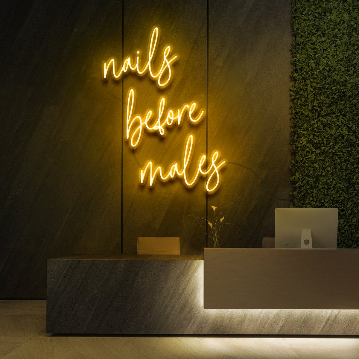 "Nails Before Males" Neon Sign for Beauty & Cosmetic Studios