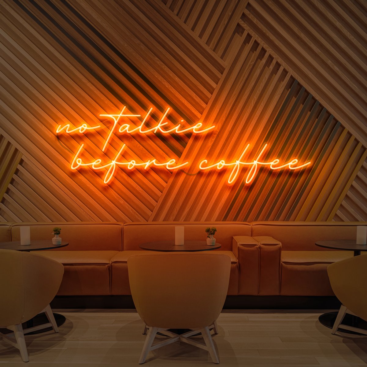 "No Talkie Before Coffee" Neon Sign for Cafés
