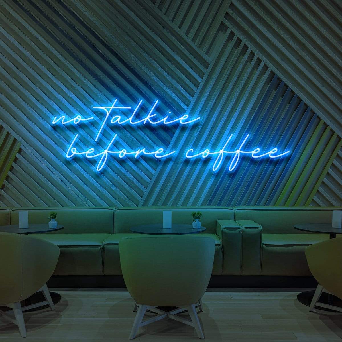 "No Talkie Before Coffee" Neon Sign for Cafés