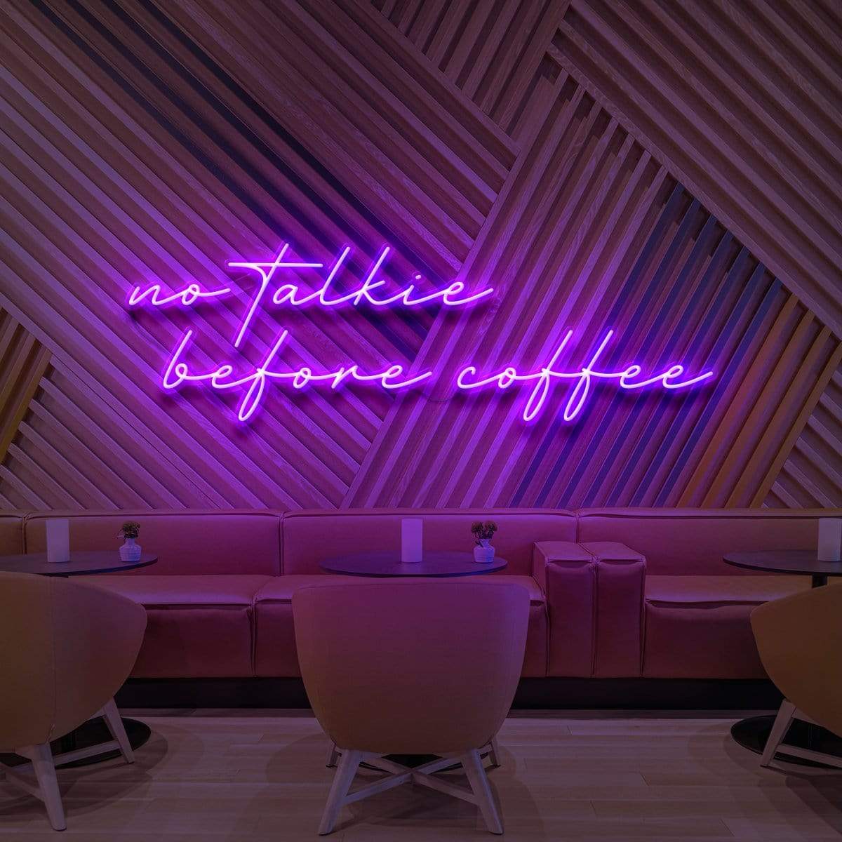 "No Talkie Before Coffee" Neon Sign for Cafés