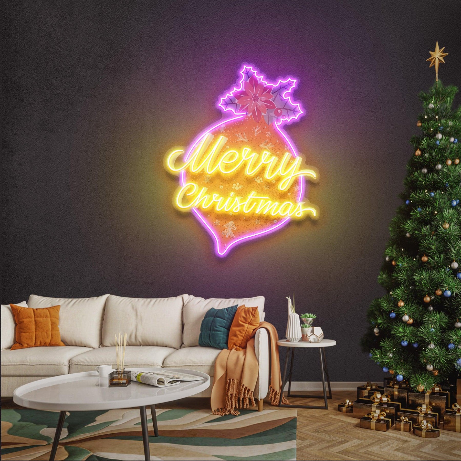 Noel Bauble Christmas LED Neon Acrylic Artwork
