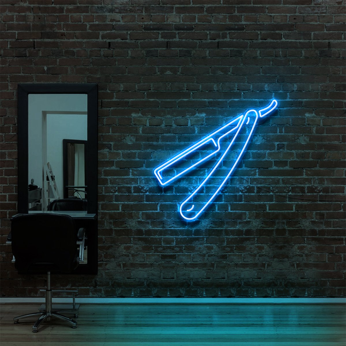 "Razor Blade" Neon Sign for Hair Salons & Barbershops
