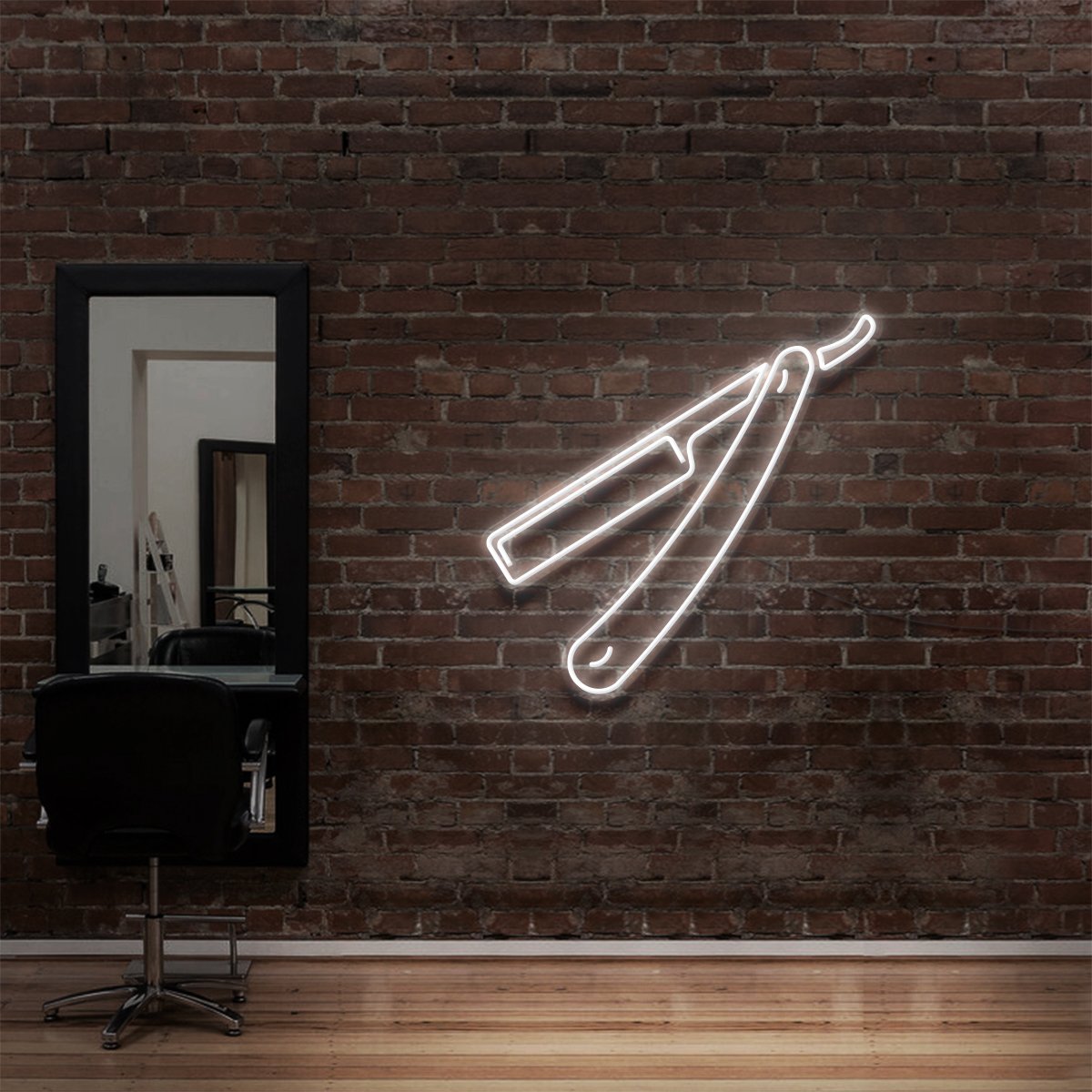 "Razor Blade" Neon Sign for Hair Salons & Barbershops
