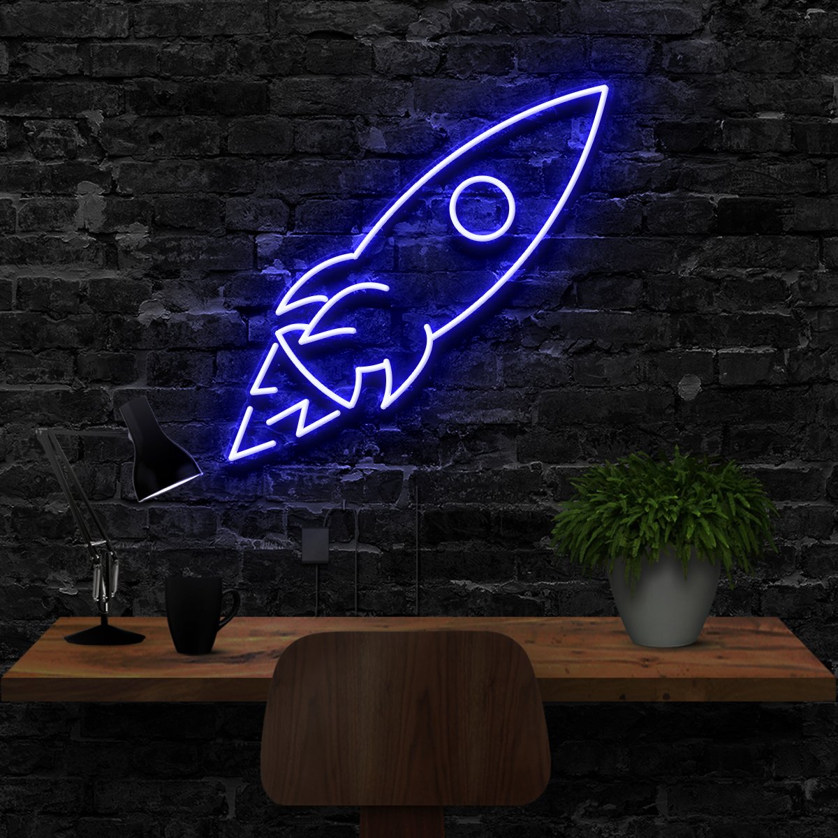"Rocketship" Neon Sign