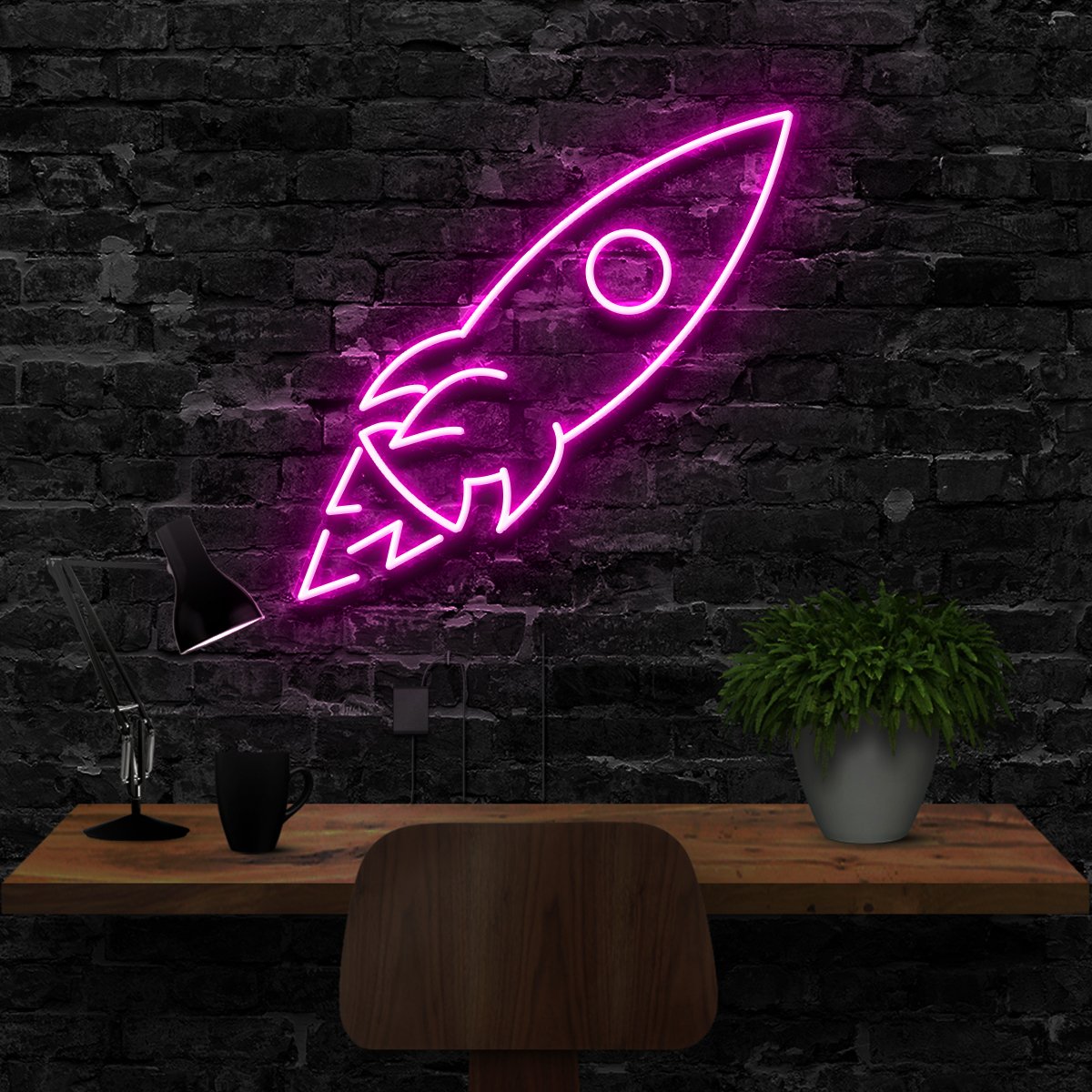 "Rocketship" Neon Sign