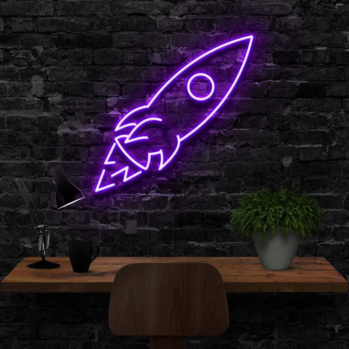 "Rocketship" Neon Sign