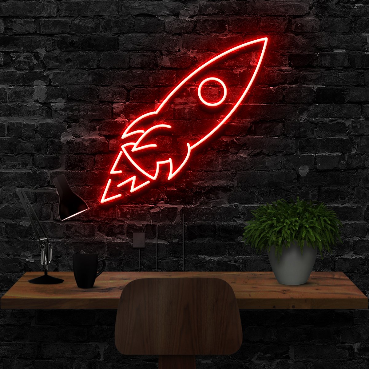 "Rocketship" Neon Sign