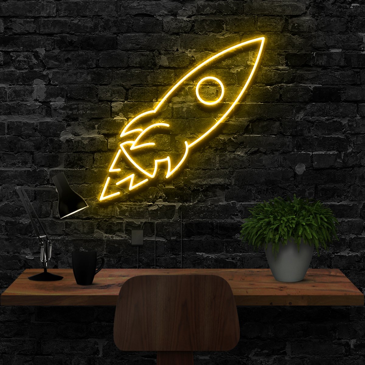 "Rocketship" Neon Sign