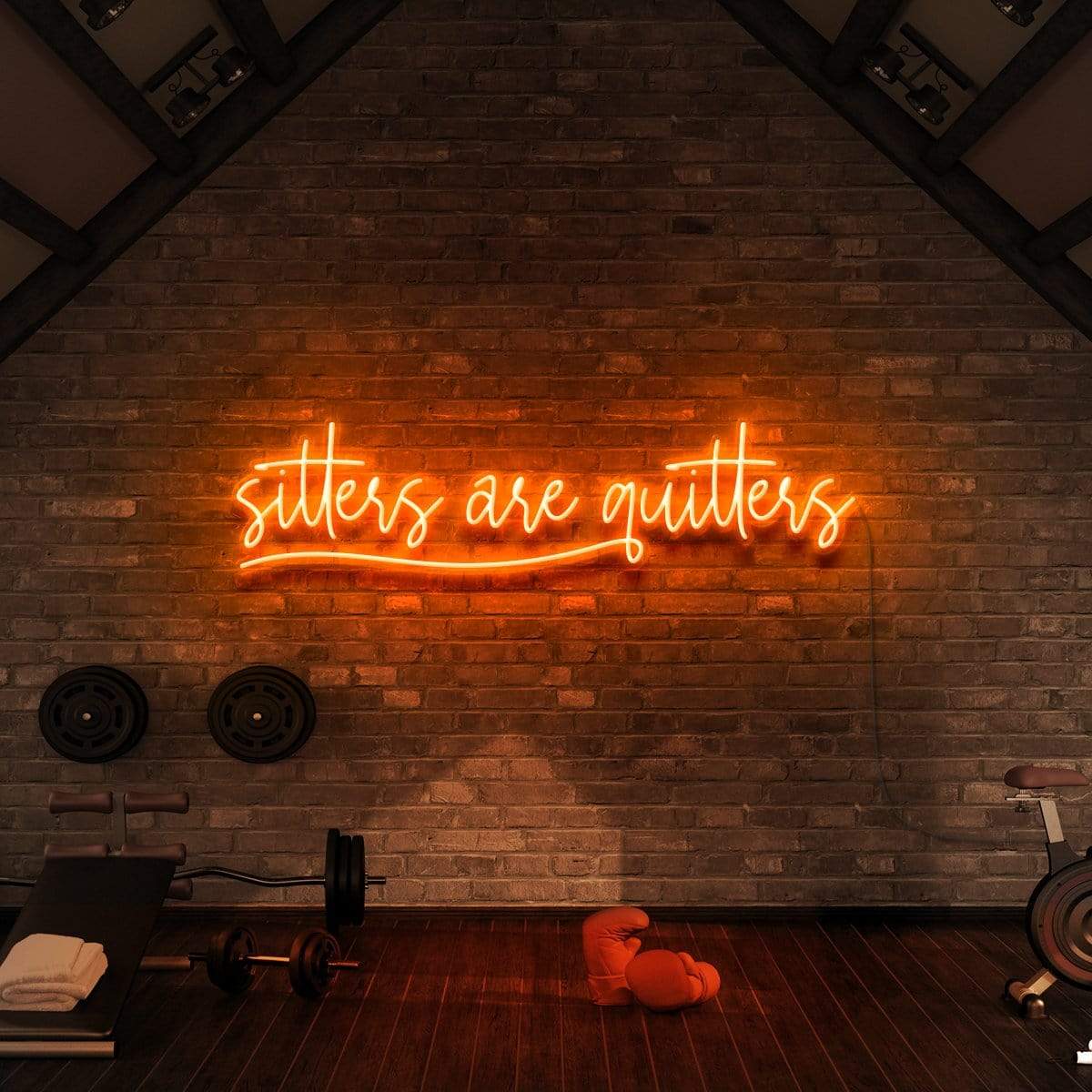 "Sitters Are Quitters" Neon Sign for Gyms & Fitness Studios