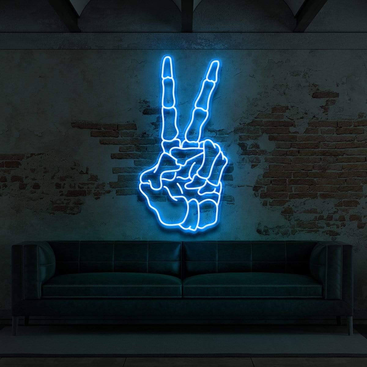 "Skeleton Peace Sign" Neon Sign for Tattoo Parlours