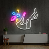 "Space Head" Multicolour Neon Sign