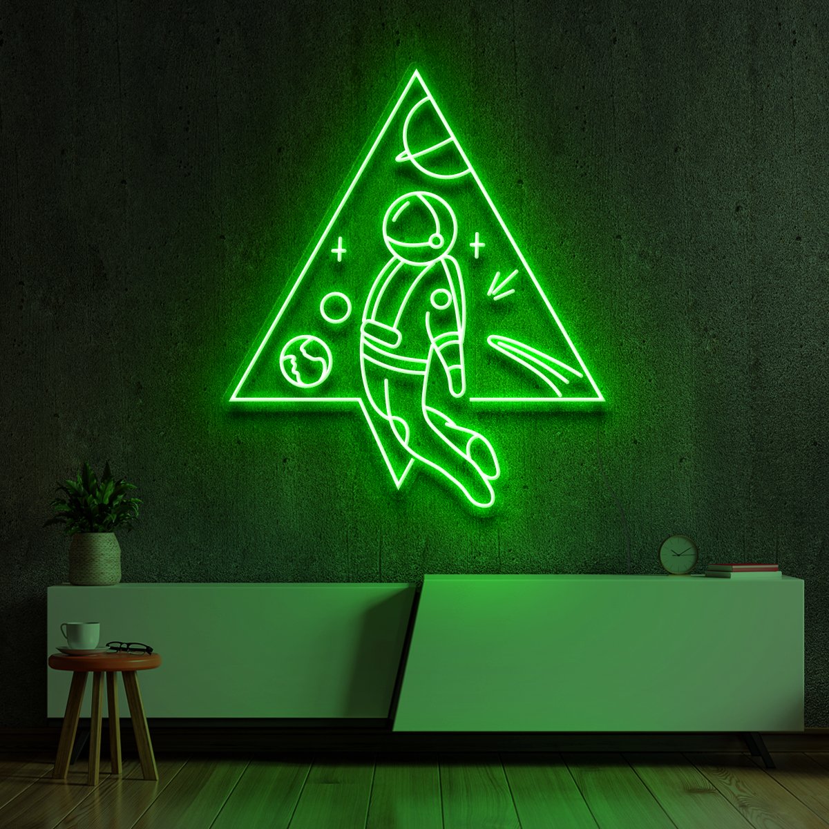"Spaceman Triangle" Neon Sign