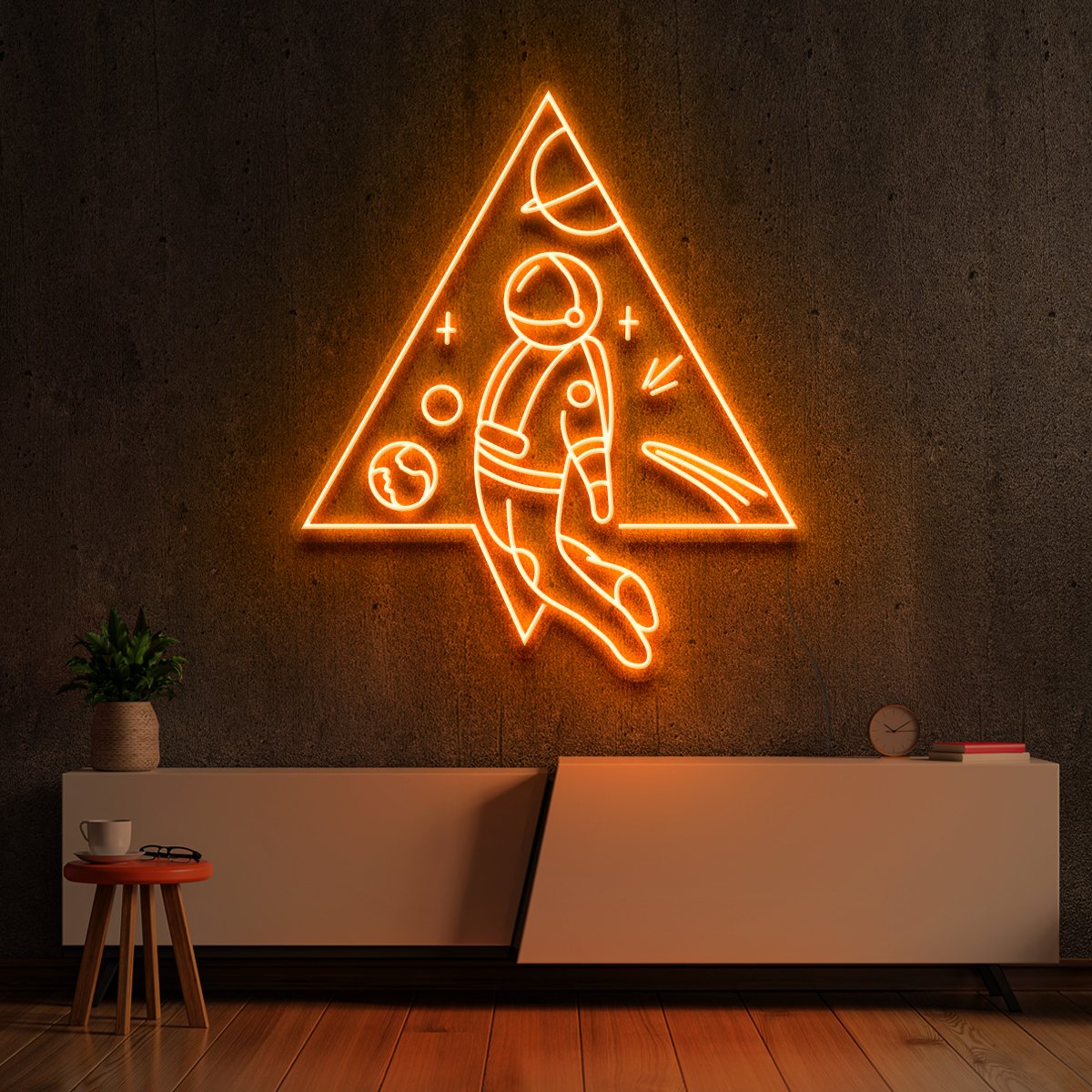 "Spaceman Triangle" Neon Sign