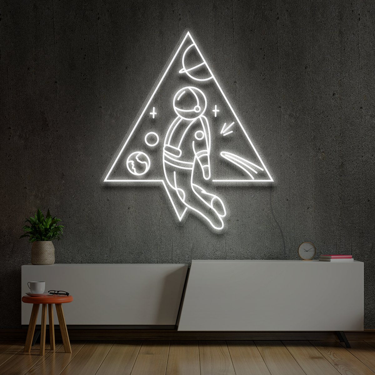 "Spaceman Triangle" Neon Sign