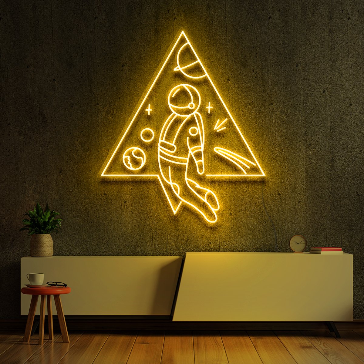 "Spaceman Triangle" Neon Sign