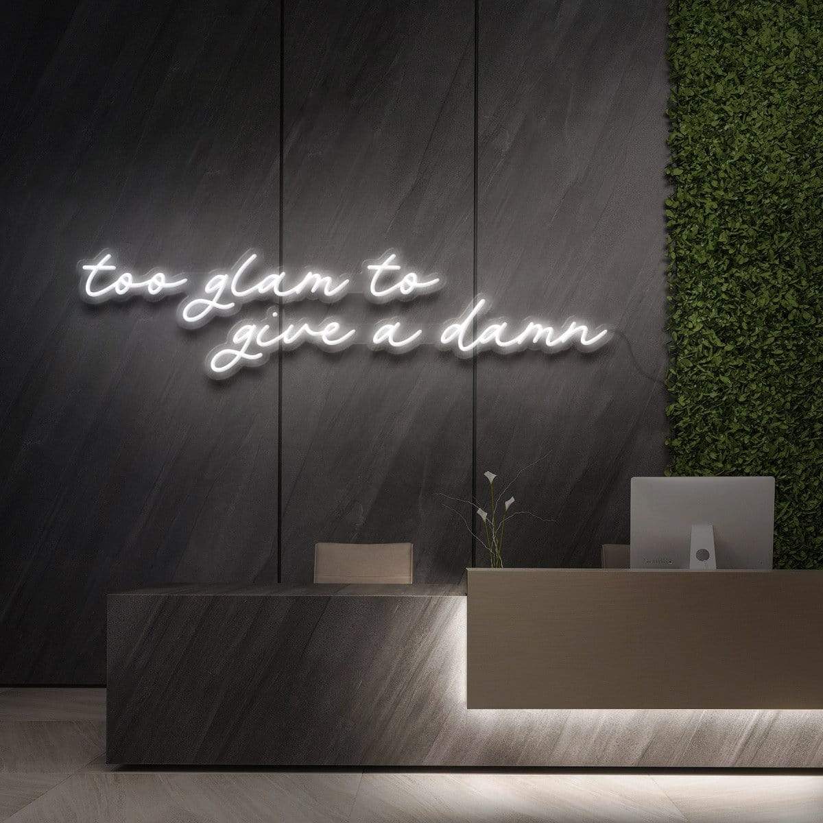 "Too Glam to Give a Damn" Neon Sign for Beauty & Cosmetic Studios