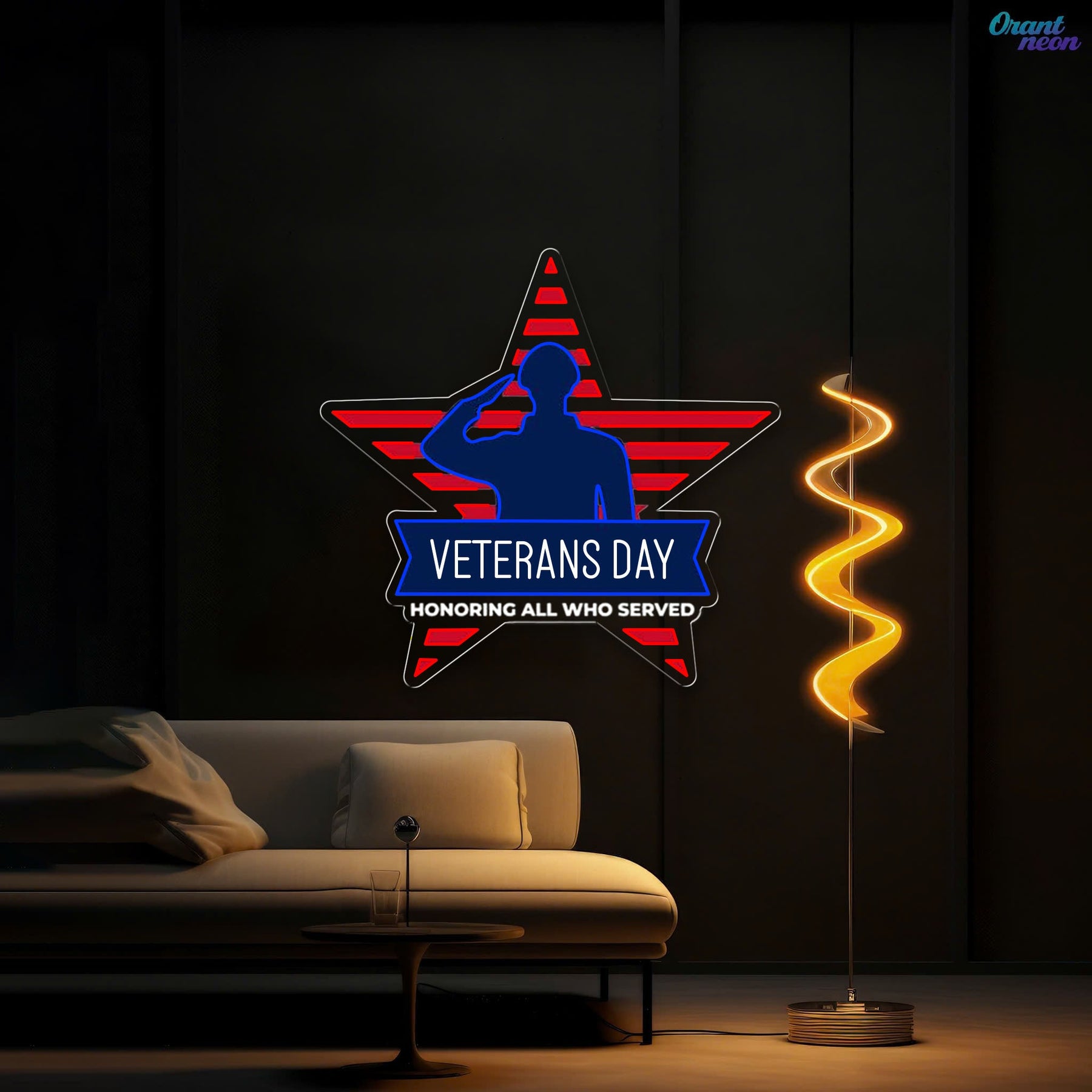 Forever Grateful: Honoring Our Heroes Neon Sign Light Artwork