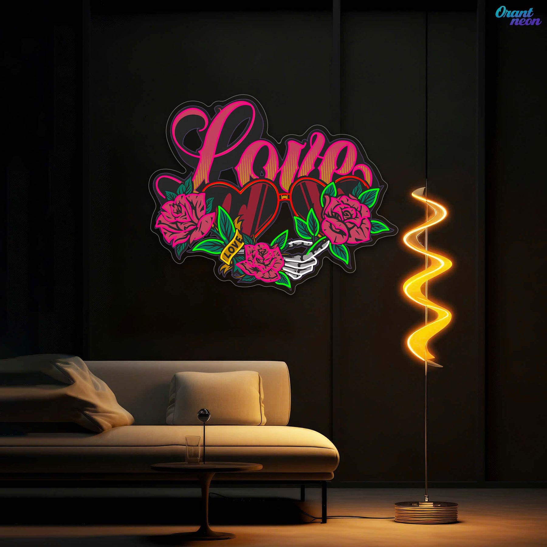 Perfect Vision of Love: Heart Glasses Edition Neon Sight Light Artwork