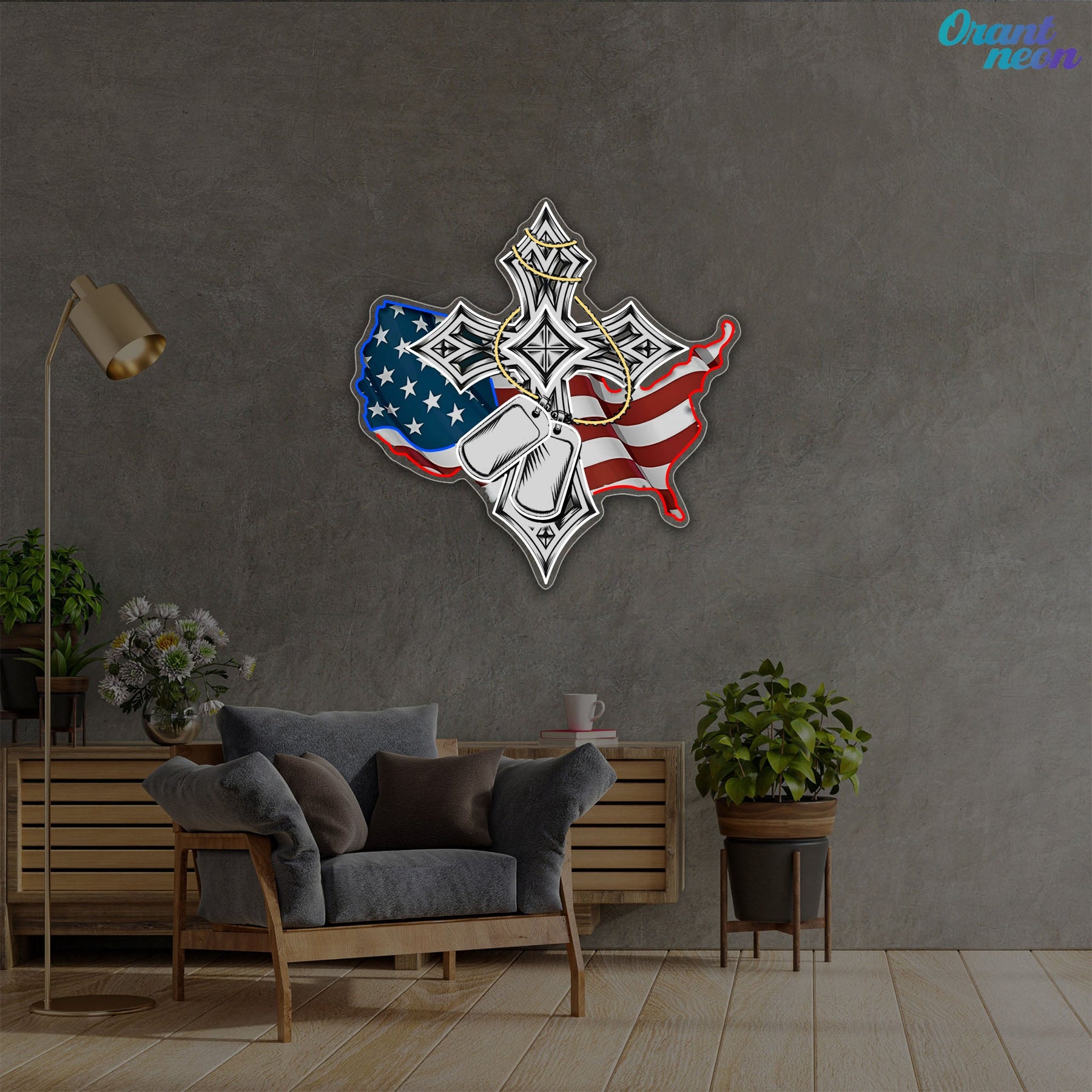 Blessed by Freedom, Guided by Faith best Gift for Veteran Neon Sign Light Artwork