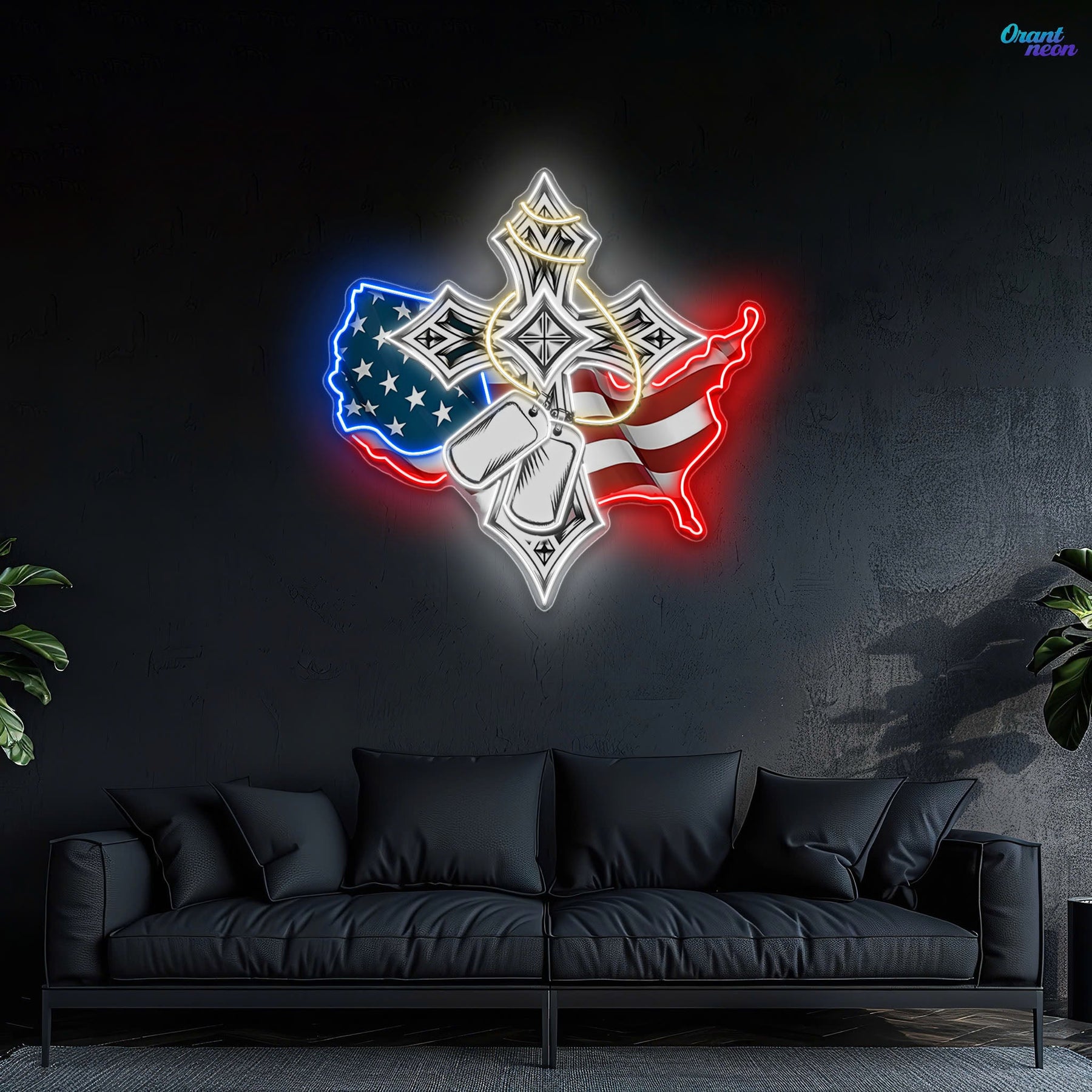Blessed by Freedom, Guided by Faith best Gift for Veteran Neon Sign Light Artwork