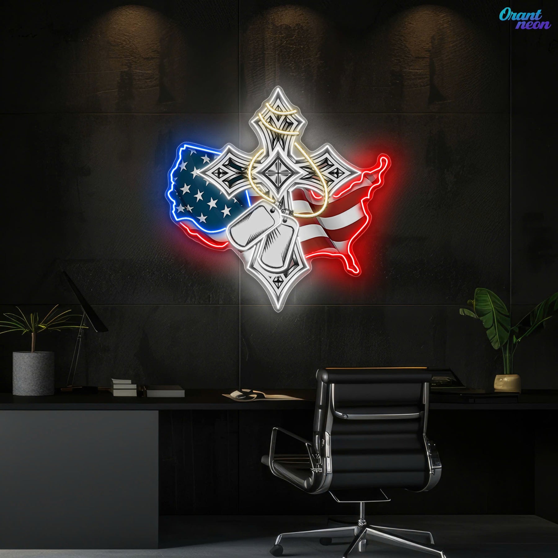 Blessed by Freedom, Guided by Faith best Gift for Veteran Neon Sign Light Artwork