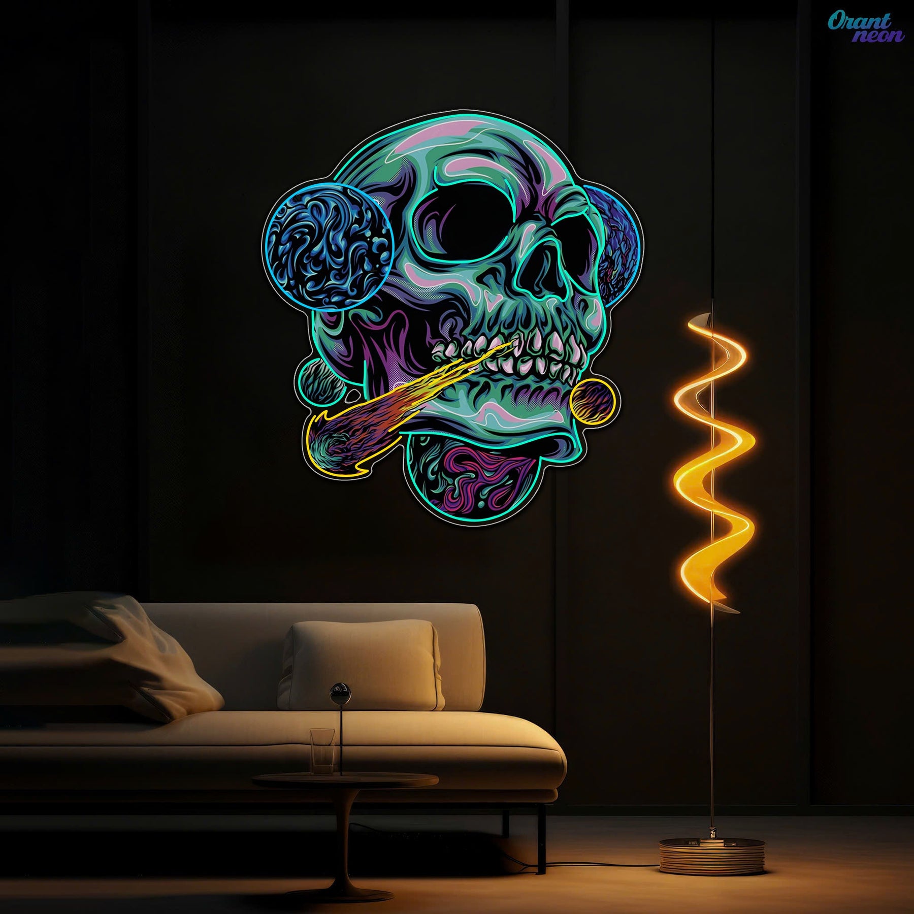 Galactic Skull Neon Sign Light Artwork