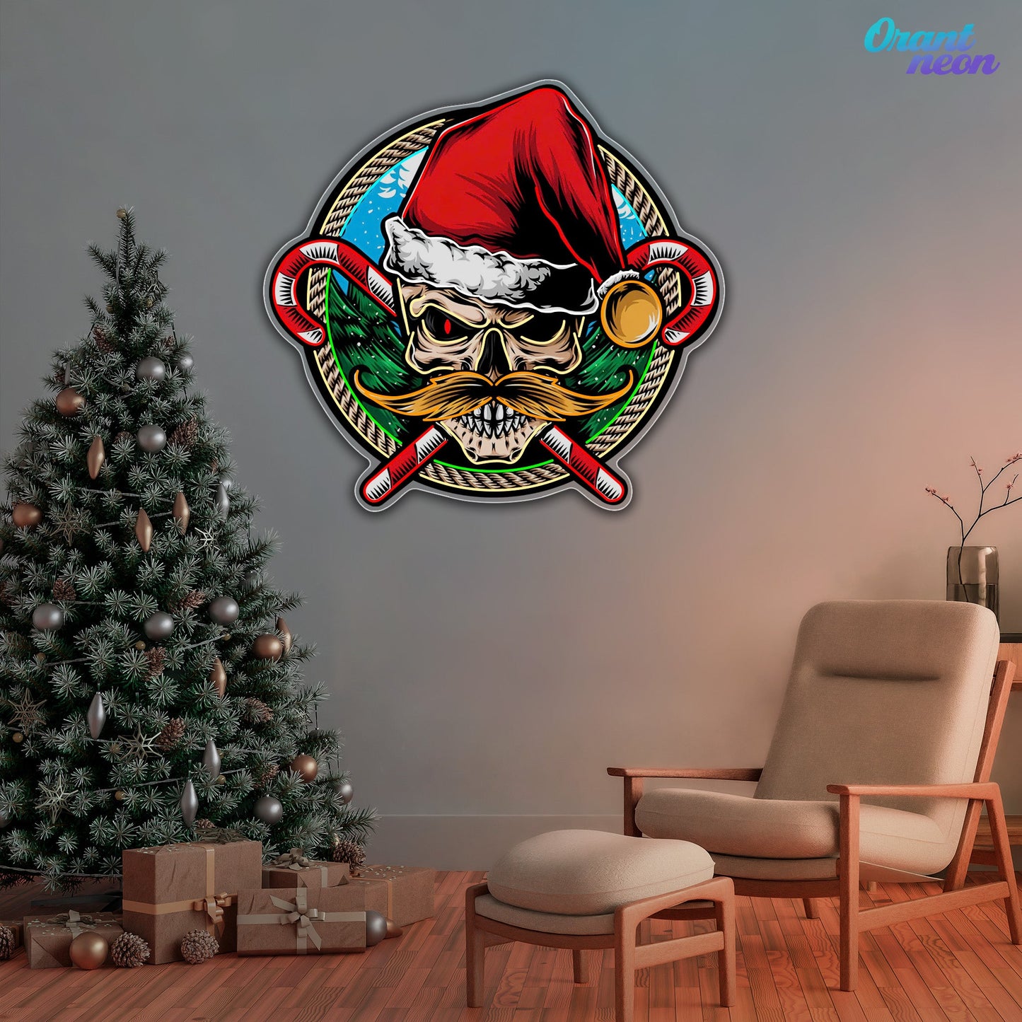 Frosty & Fearless: The Cool Santa Neon Sign Light Artwork