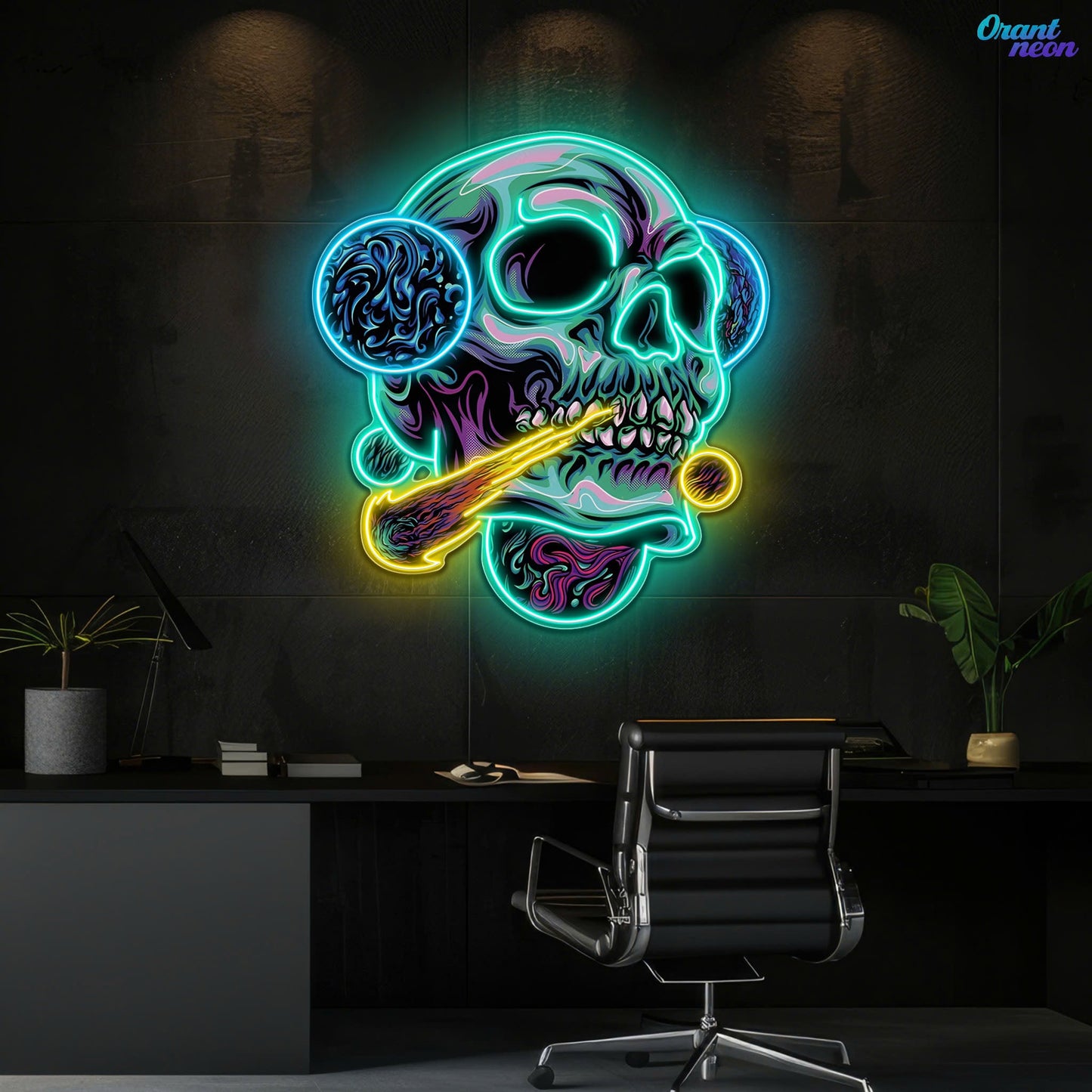 Galactic Skull Neon Sign Light Artwork