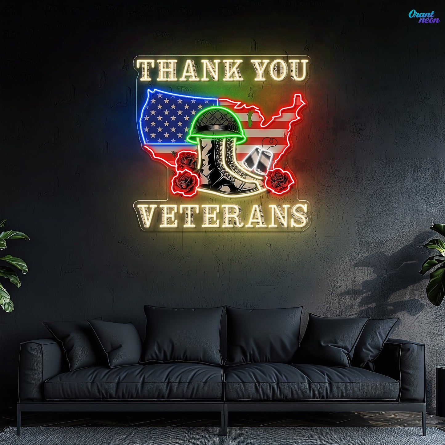Veteran's Valor and Divine Light Neon Sign Light Artwork