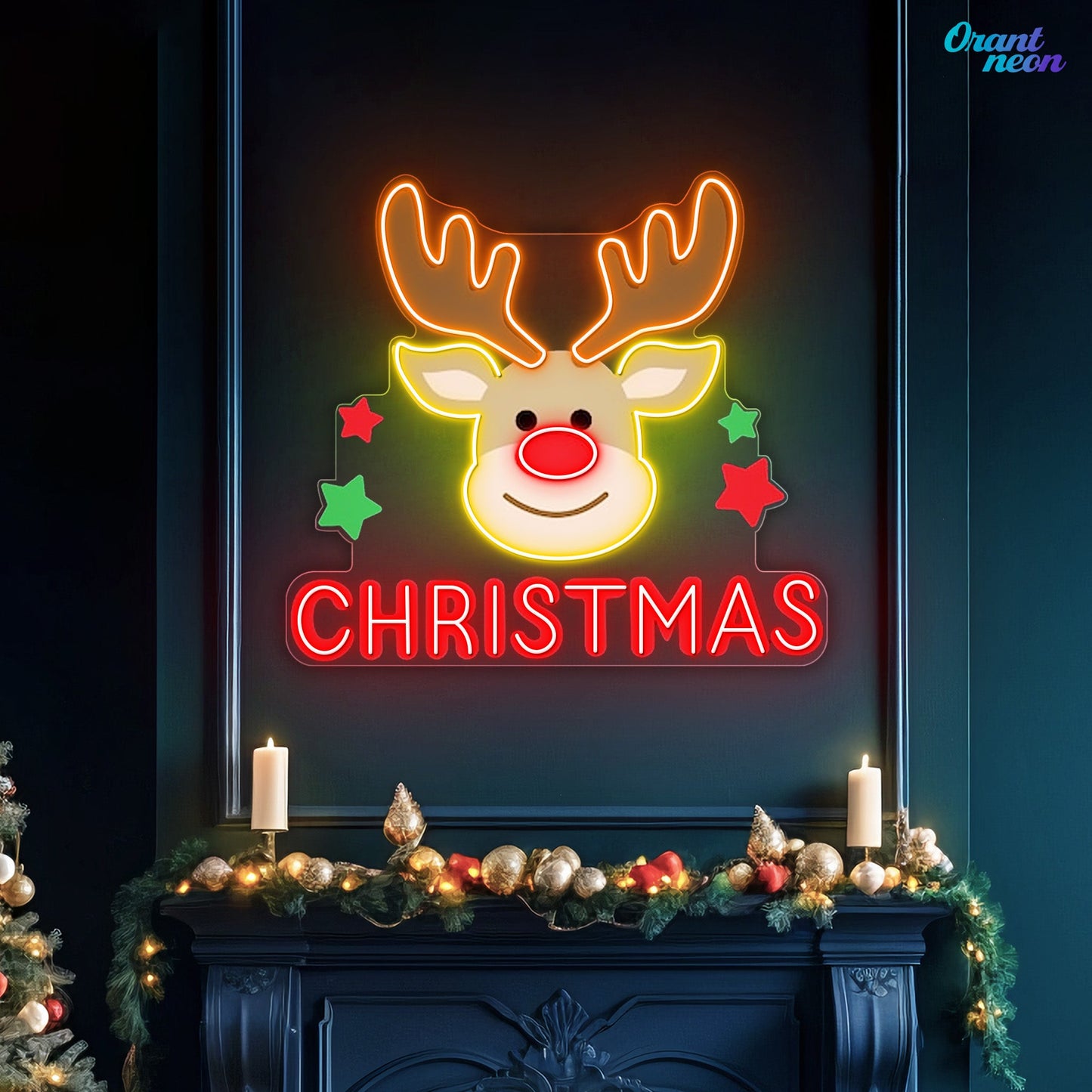 Christmas Reindeer Eve Neon Sign Light Artwork