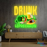 Patrick's Day Fainted Drunken Goblin Led Neon Acrylic Artwork