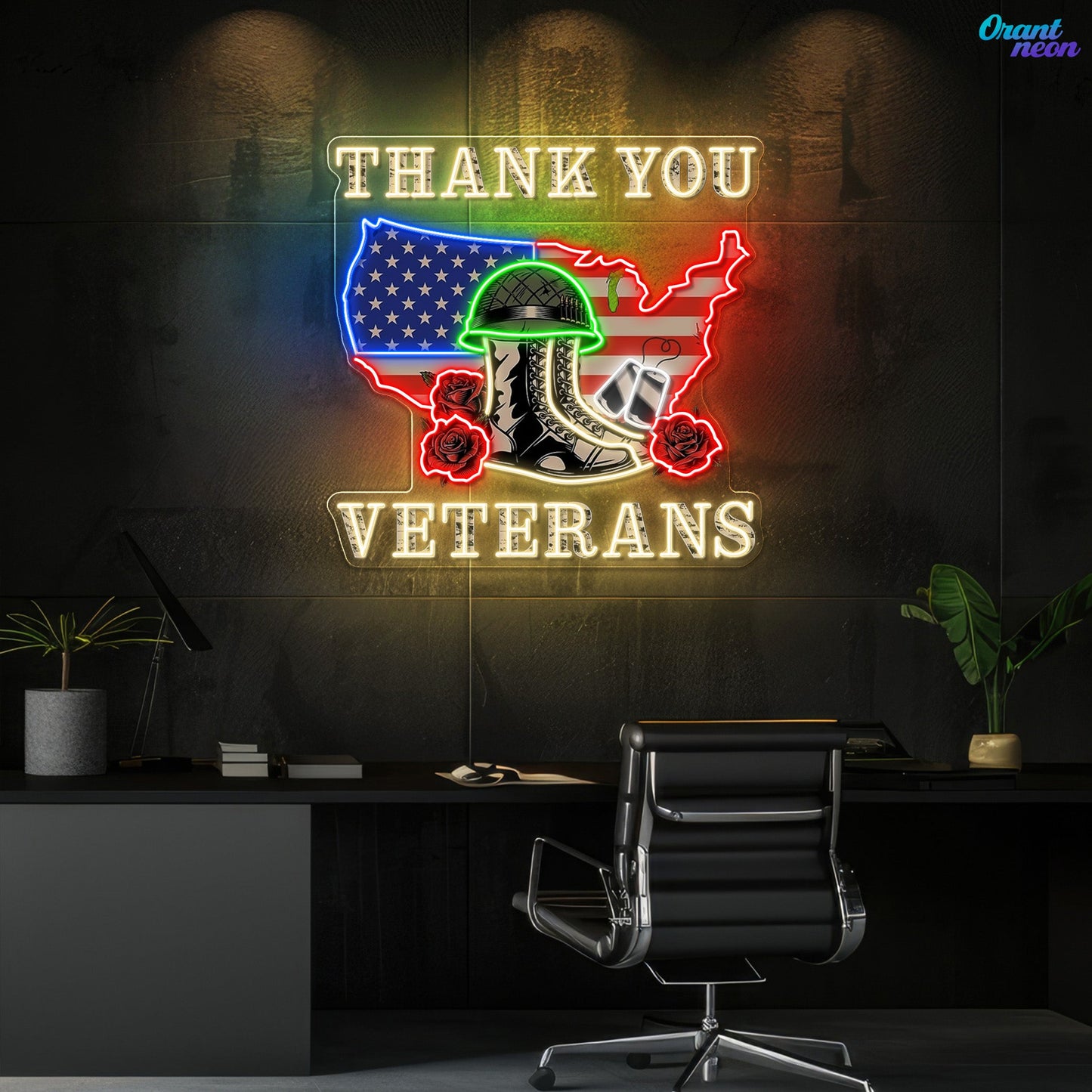 Veteran's Valor and Divine Light Neon Sign Light Artwork