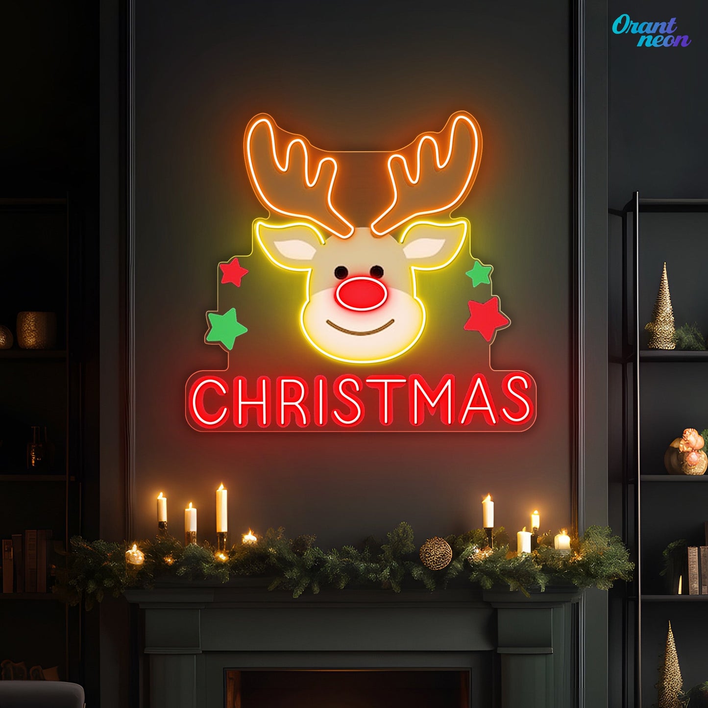 Christmas Reindeer Eve Neon Sign Light Artwork