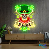 Patrick's Day Cool Skull with Hat Led Neon Acrylic Artwork