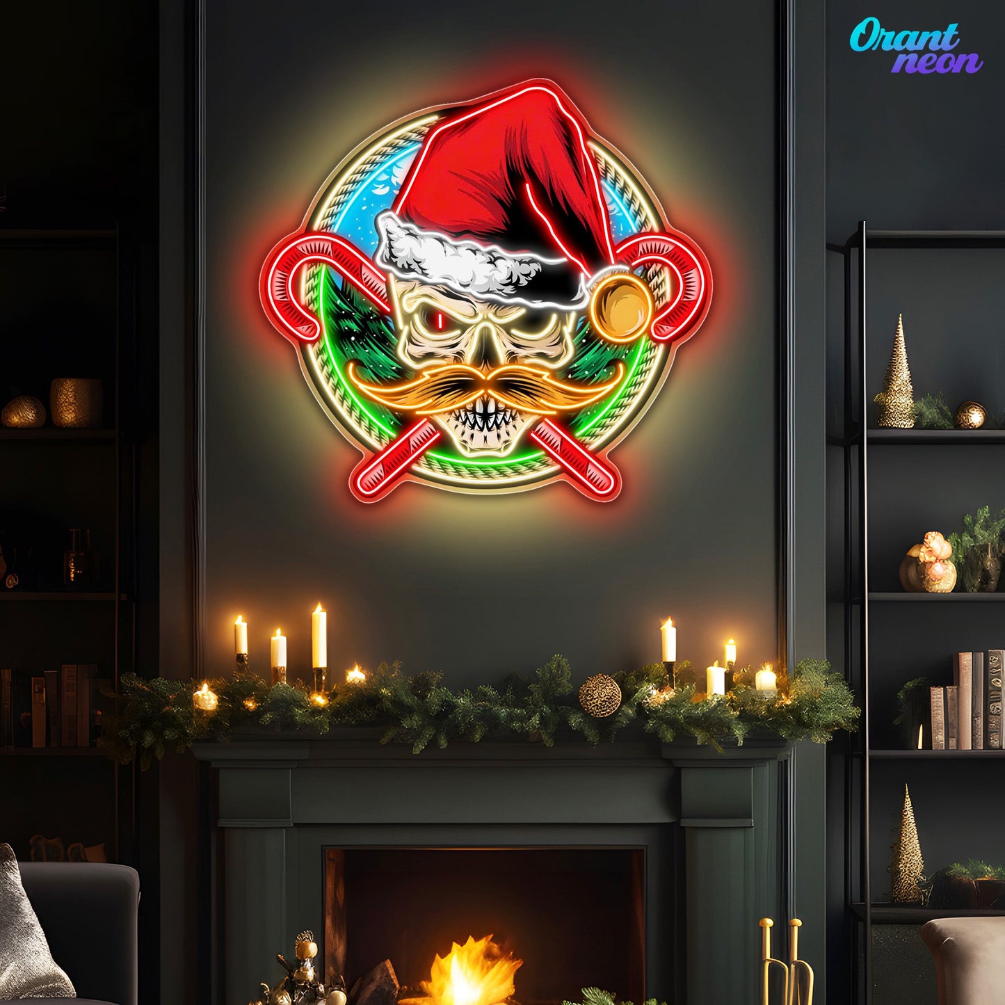 Frosty & Fearless: The Cool Santa Neon Sign Light Artwork