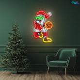 Basketball Bliss with Santa Claus Neon Sign Light Artwork