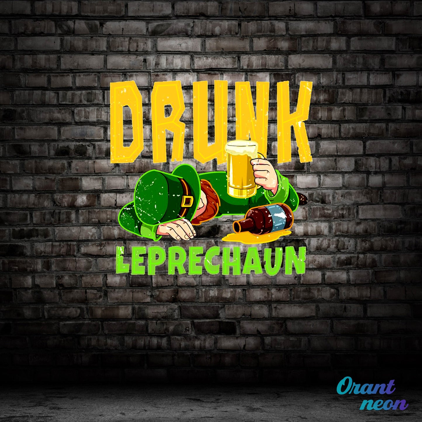 Patrick's Day Fainted Drunken Goblin Led Neon Acrylic Artwork