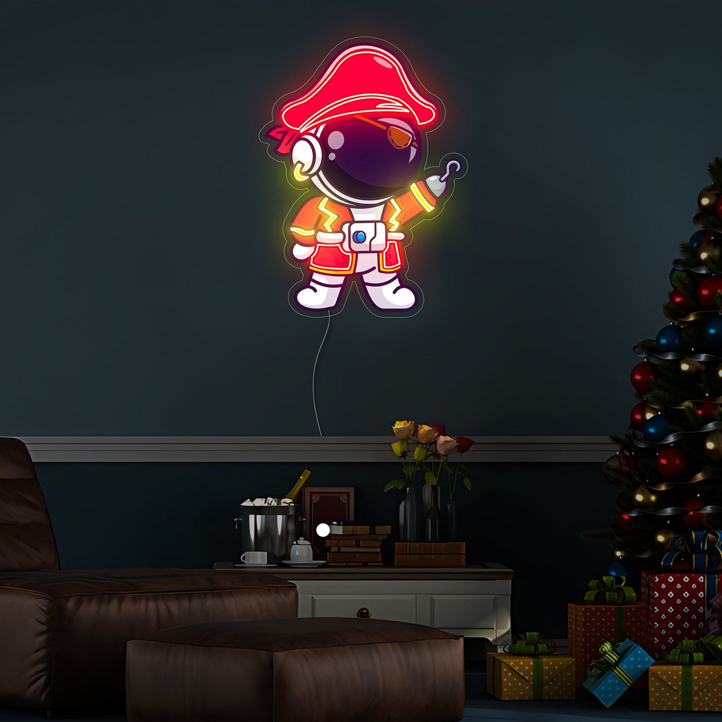 Astronaut Pirate Led Neon Acrylic Artwork