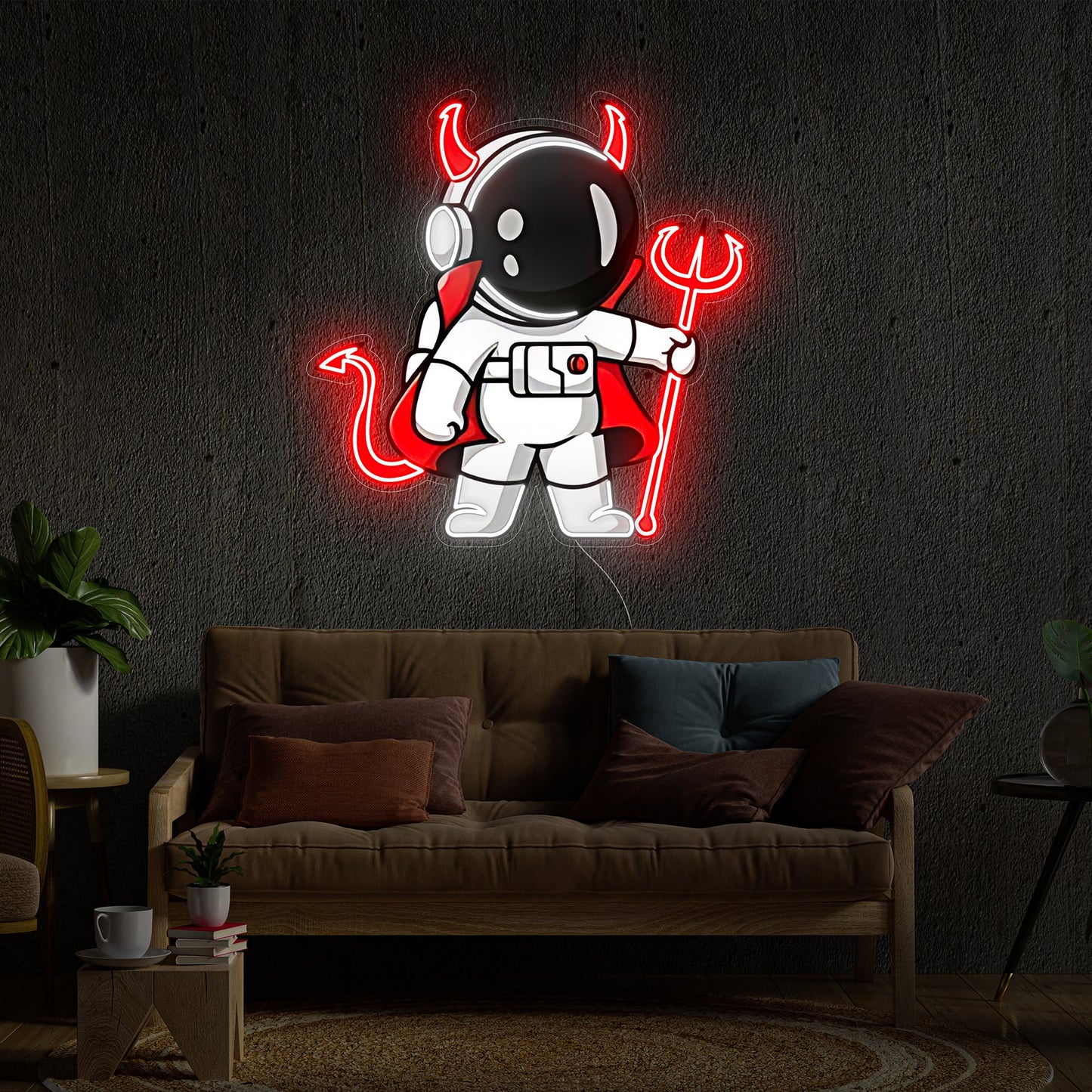 Astronaut Devil Led Neon Acrylic Artwork