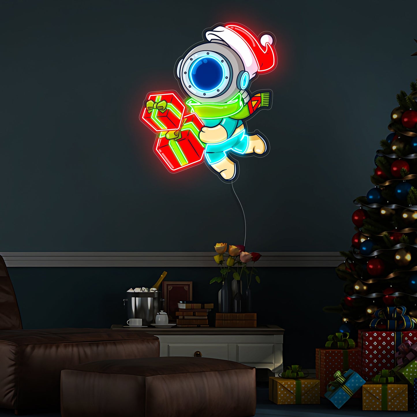Astronaut Christmas 5 Led Neon Acrylic Artwork