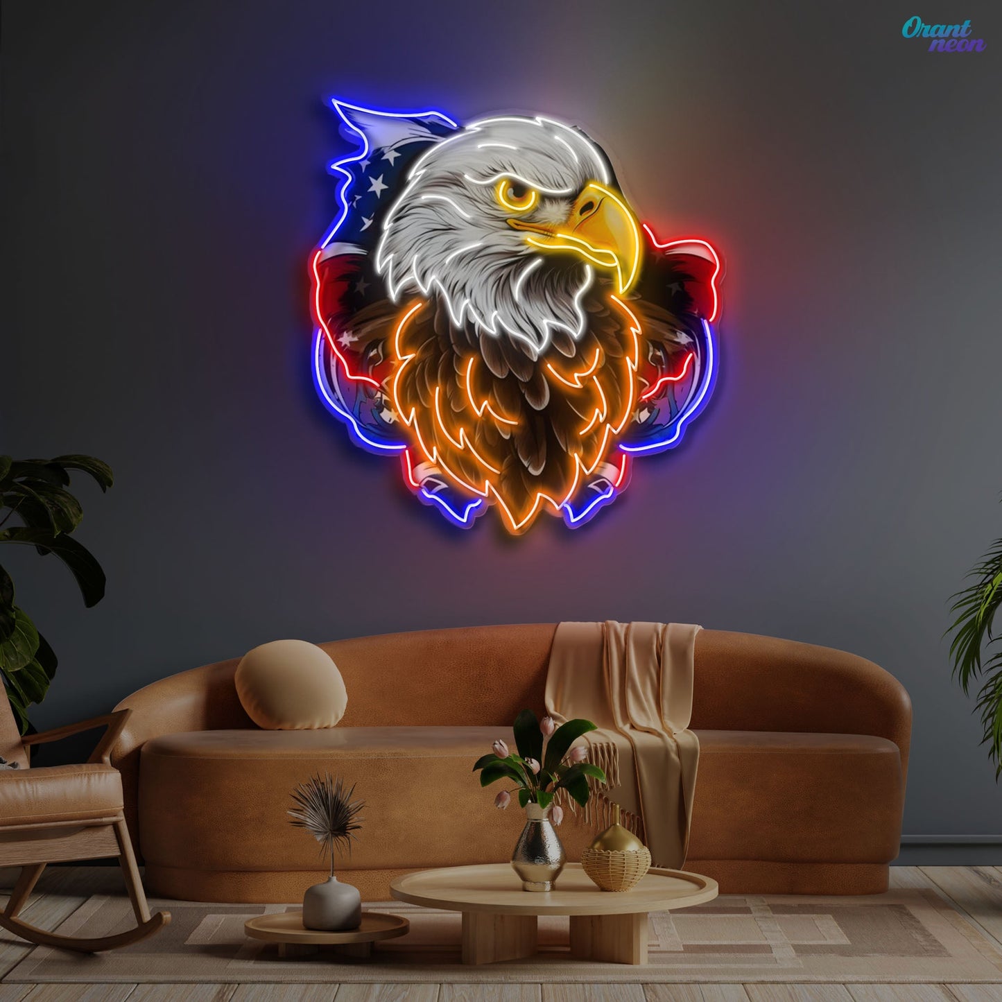 AMERICAN EAGLE and Flag Neon Sign