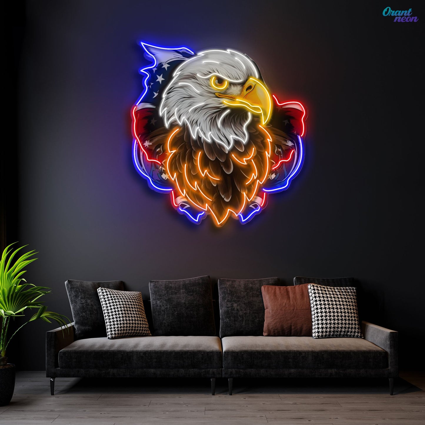 AMERICAN EAGLE and Flag Neon Sign