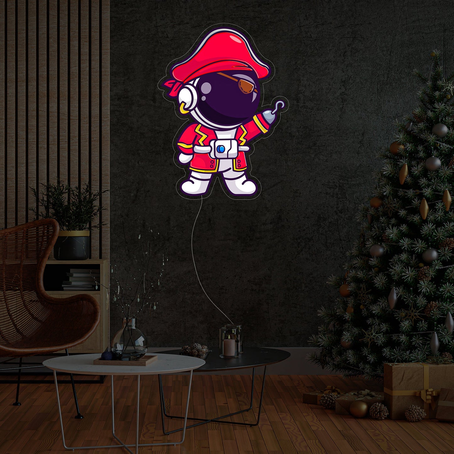 Astronaut Pirate Led Neon Acrylic Artwork