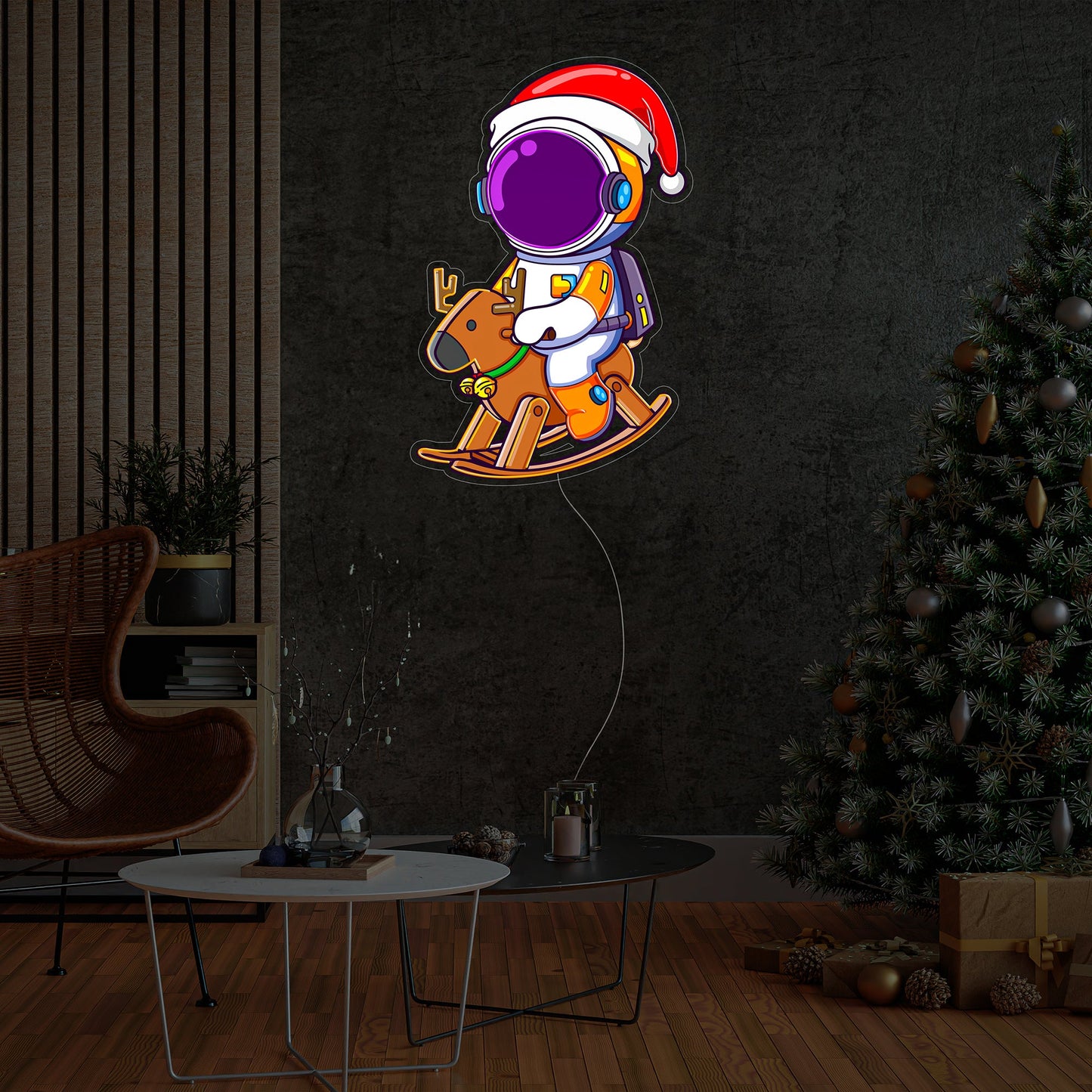 Astronaut Christmas 4 Led Neon Acrylic Artwork