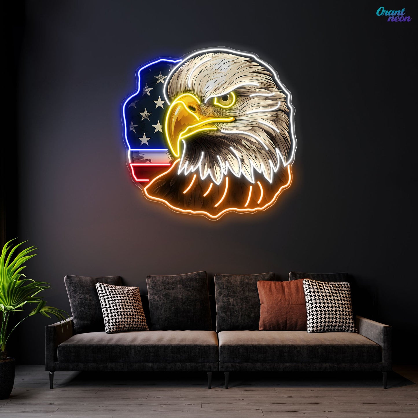 Flag Bald America Eagle Neon Sign 5