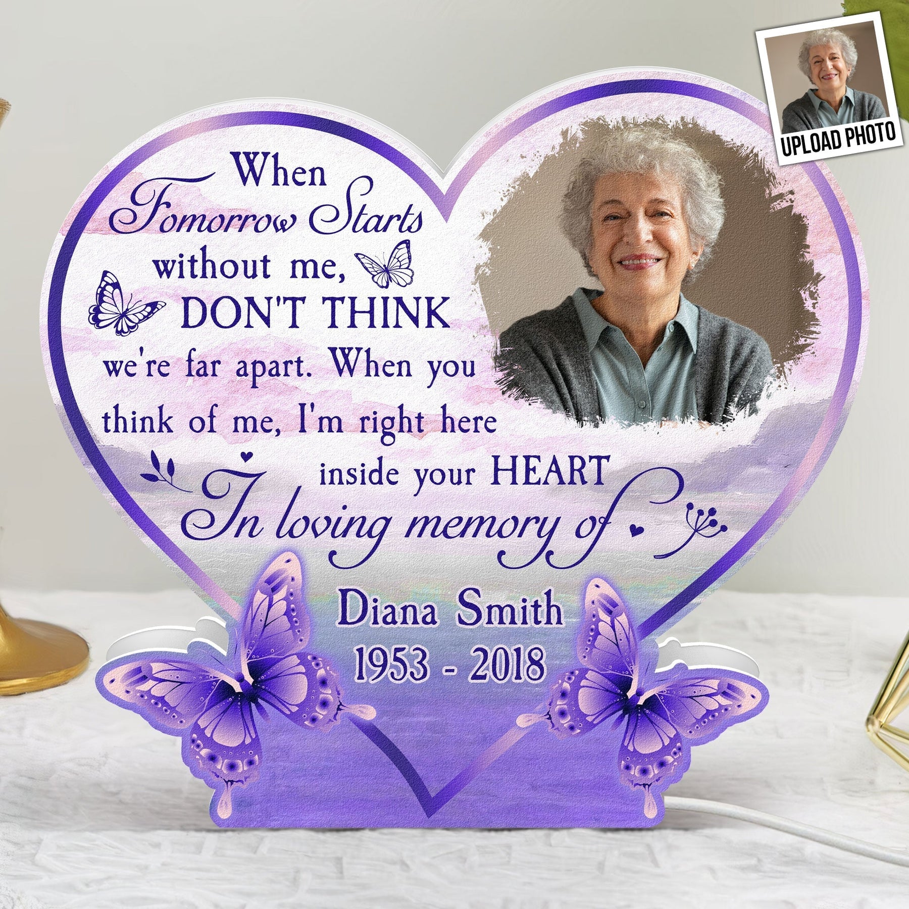 For Every Time You Think Of Me - Personalized Photo Light Box