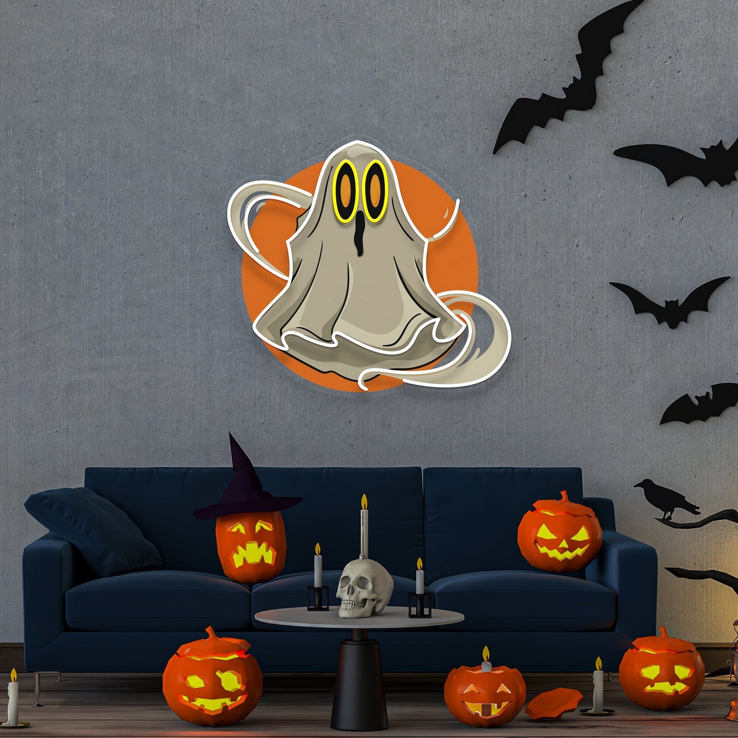 Ghost Halloween Artwork Led Neon Sign Light