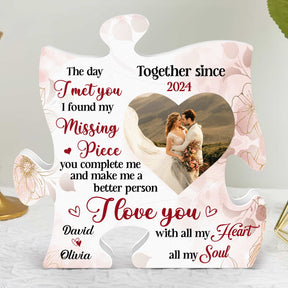 I Love You With All My Heart All My Soul - Personalized Photo Light Box
